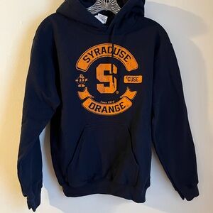 Syracuse Orange Men's Navy Hoodie with Ribbed Cuffs and Waistband